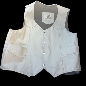 Genuine Leather Ivory Vest XL
